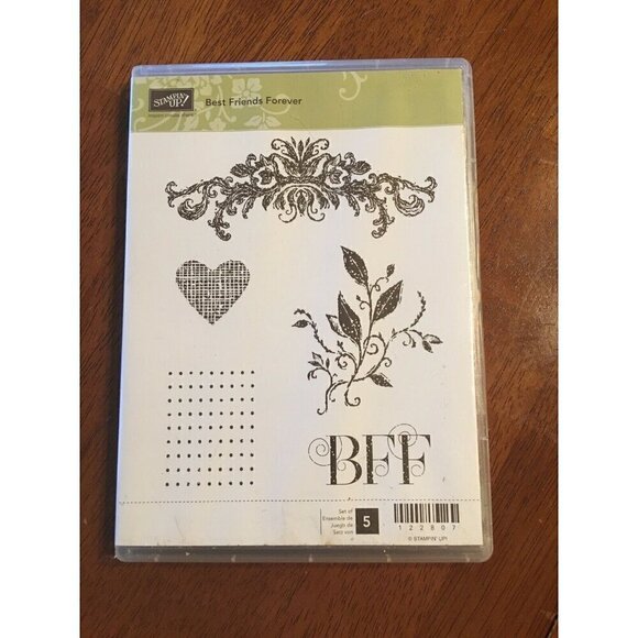 Stampin Up BEST FRIENDS FOREVER BFF 5 Rubber Stamps Cling Mount New Scrapbooking - Picture 1 of 2